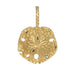 14K Yellow Gold Sand Dollar Pendant with Intricate Detailing 3.27g