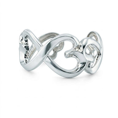 Tiffany & Co. Paloma Picasso Sterling Silver Loving Hearts Bangle Cuff Bracelet