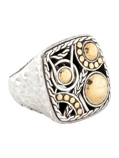 John Hardy Sterling Silver & 18k Palu Dot Ring