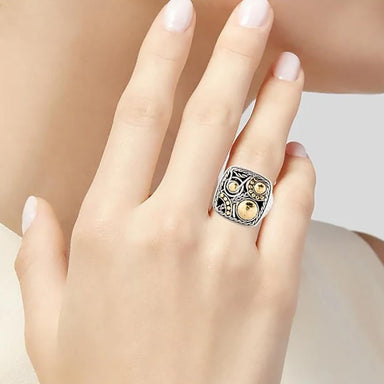 John Hardy Sterling Silver & 18k Palu Dot Ring