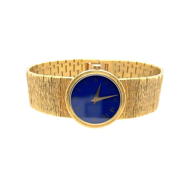 Piaget 18k Yellow Gold Watch with Blue Lapis Lazuli Dial 24mm Model #924A6
