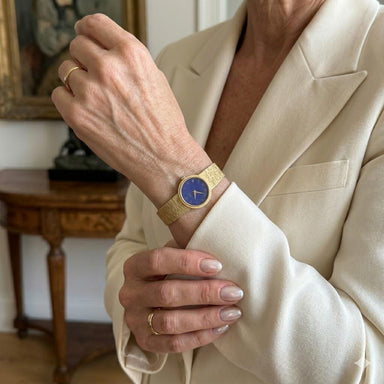 Piaget 18k Yellow Gold Watch with Blue Lapis Lazuli Dial 24mm Model #924A6