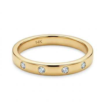14k Yellow Gold Diamond Band