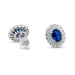 Platinum Earrings with Oval Blue Sapphires and White Diamonds