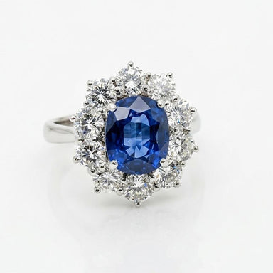 18k White Gold Blue Sapphire Ring