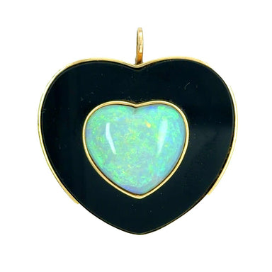 14k Opal & Enamel Pendant / Brooch