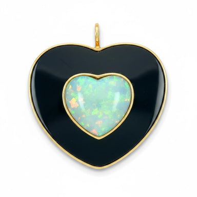 14k Opal & Enamel Pendant / Brooch
