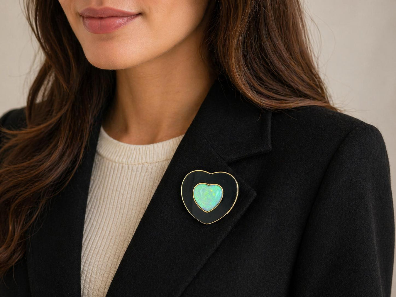 14k Opal & Enamel Pendant / Brooch