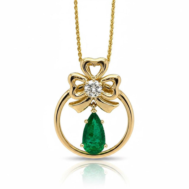 Keith Davis Emerald & Diamond Pendant Ring