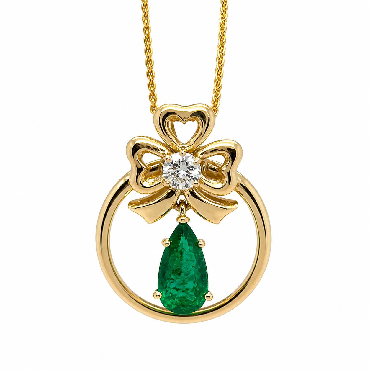 Keith Davis Emerald & Diamond Pendant Ring