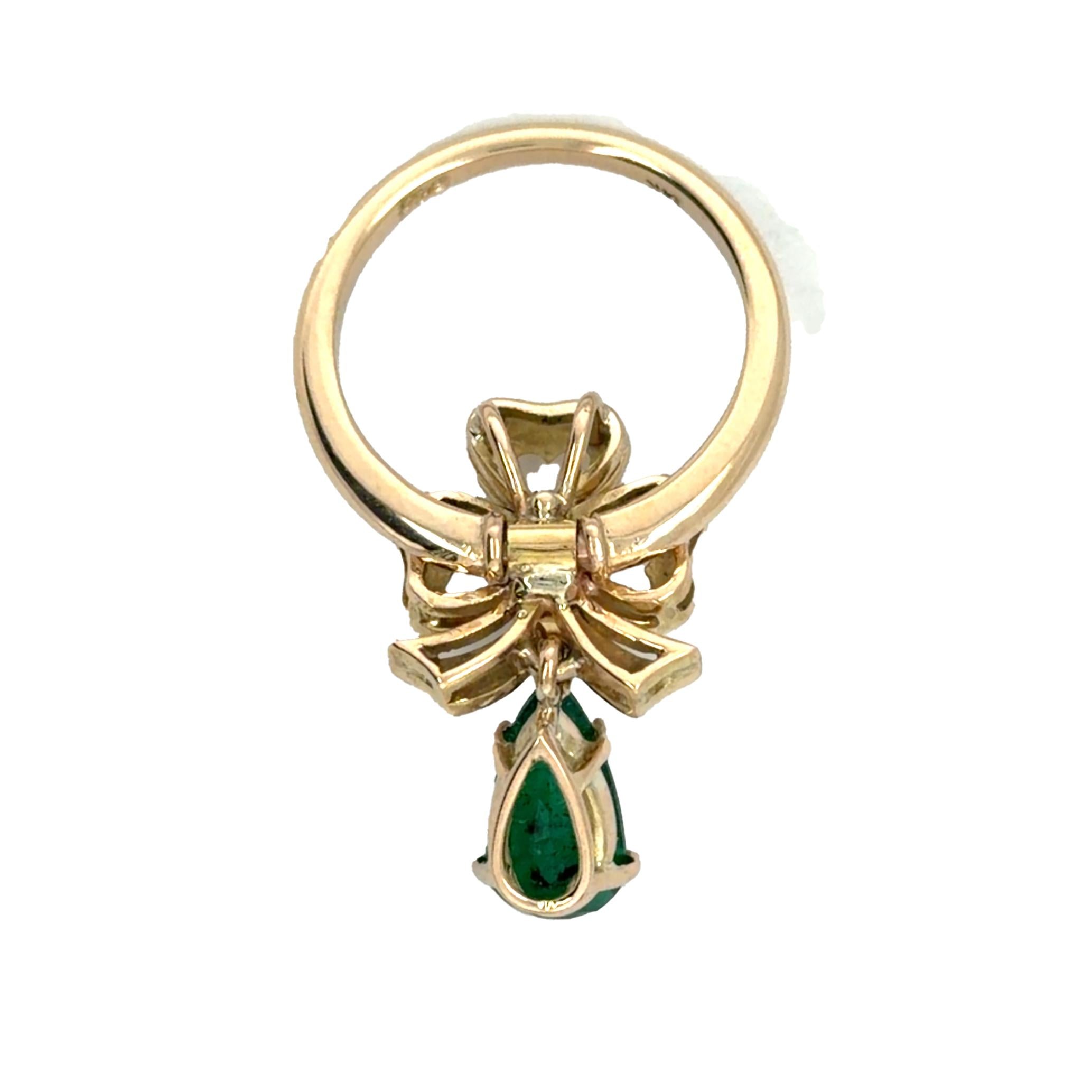 Keith Davis Emerald & Diamond Pendant Ring