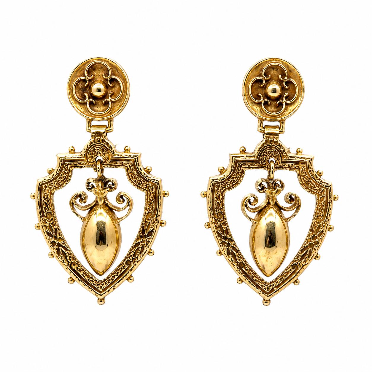 14k Edwardian Period Earrings