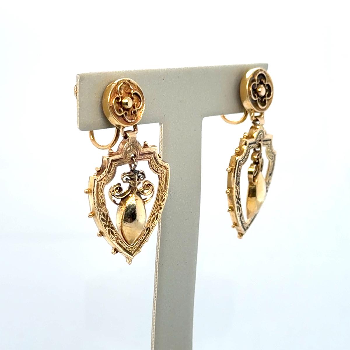 14k Edwardian Period Earrings