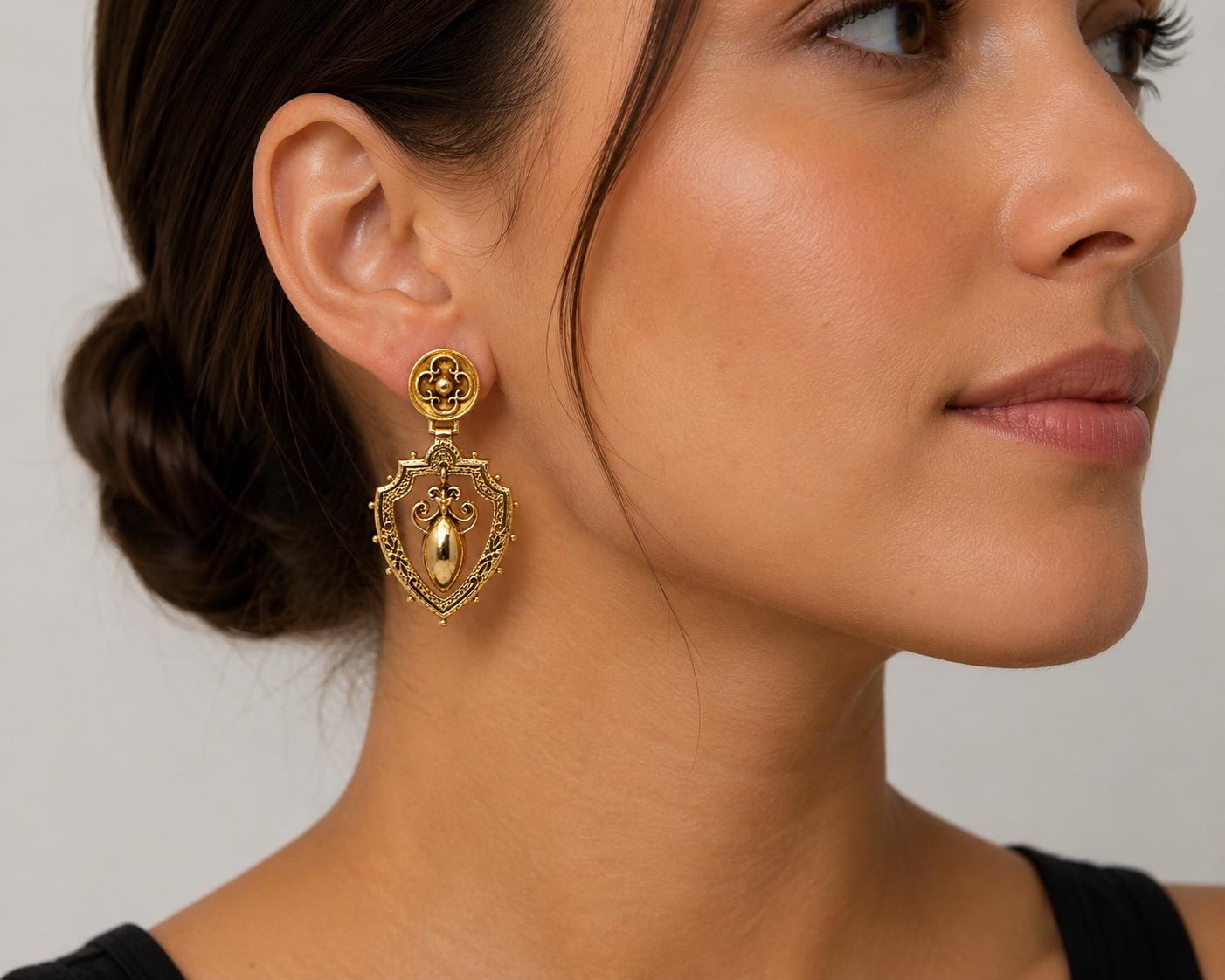 14k Edwardian Period Earrings