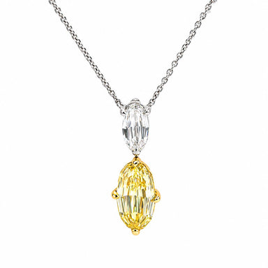 Platinum Fancy Intense Yellow Diamond Necklace