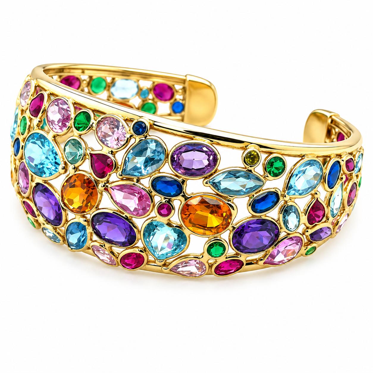 14K Italian Gemstone Bangle