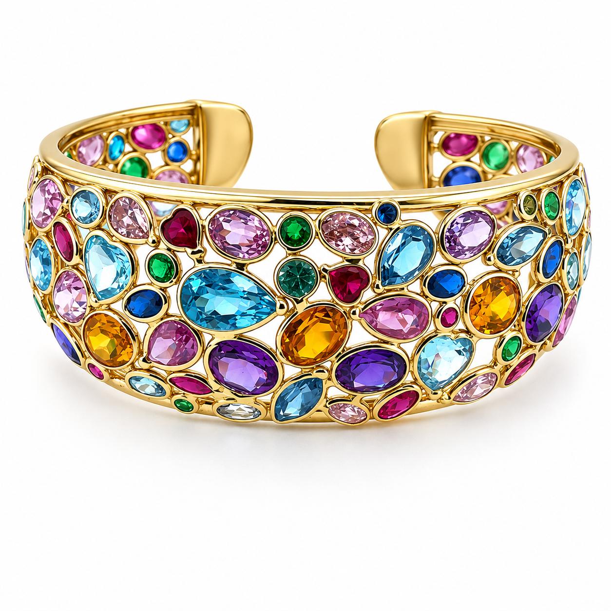 14K Italian Gemstone Bangle