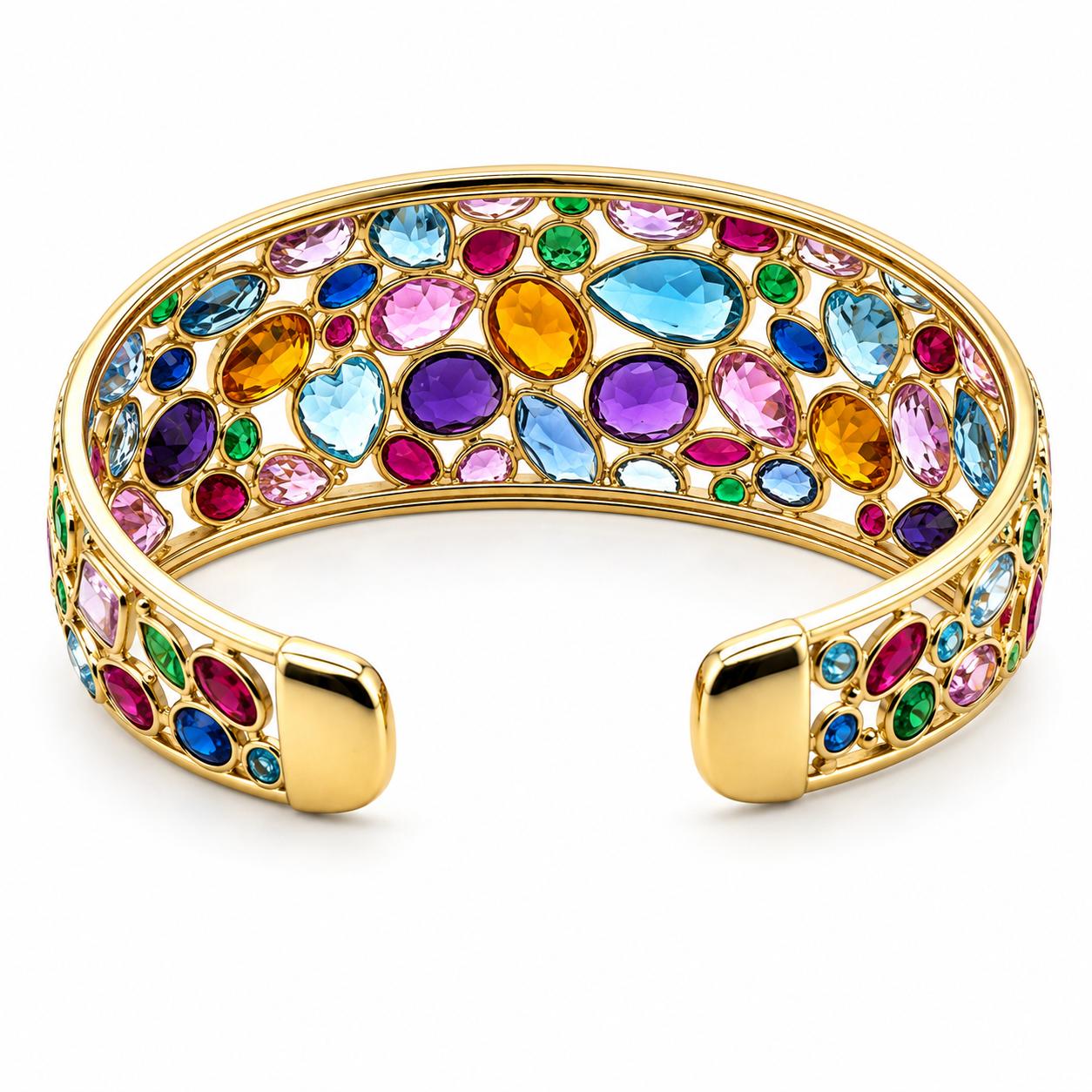 14K Italian Gemstone Bangle