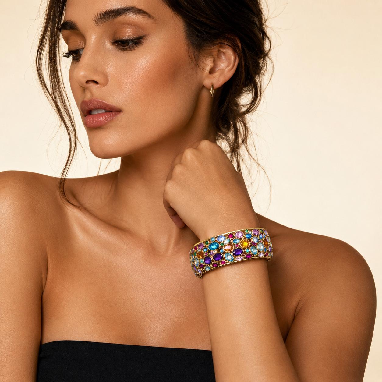 14K Italian Gemstone Bangle