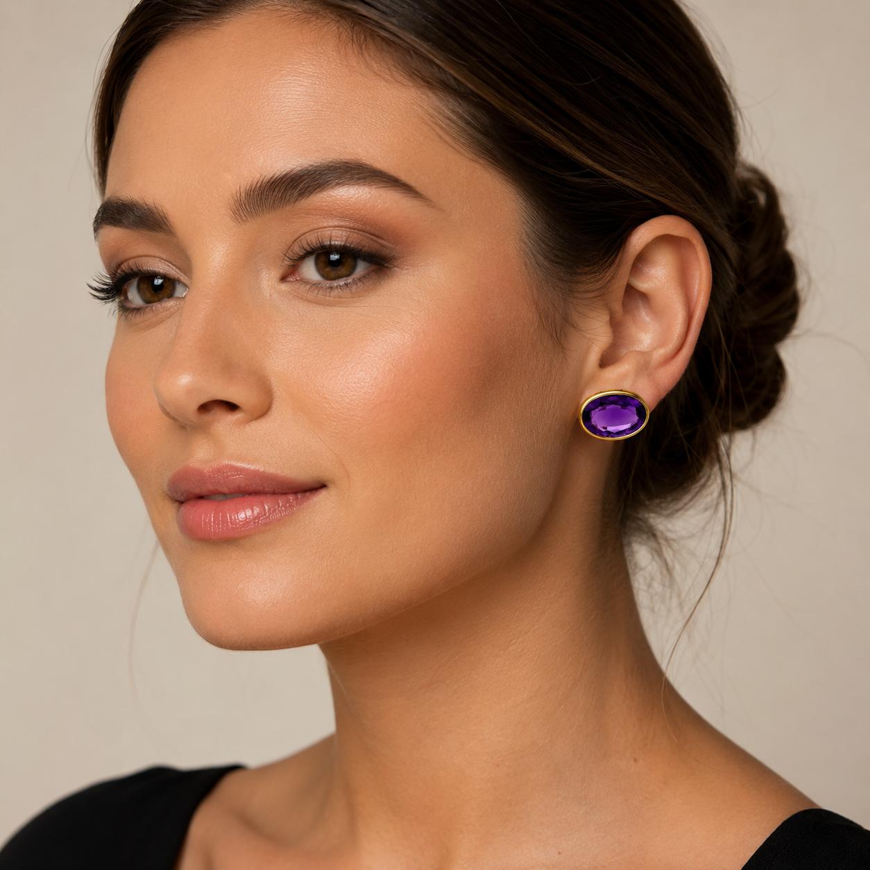 14k Amethyst Earrings