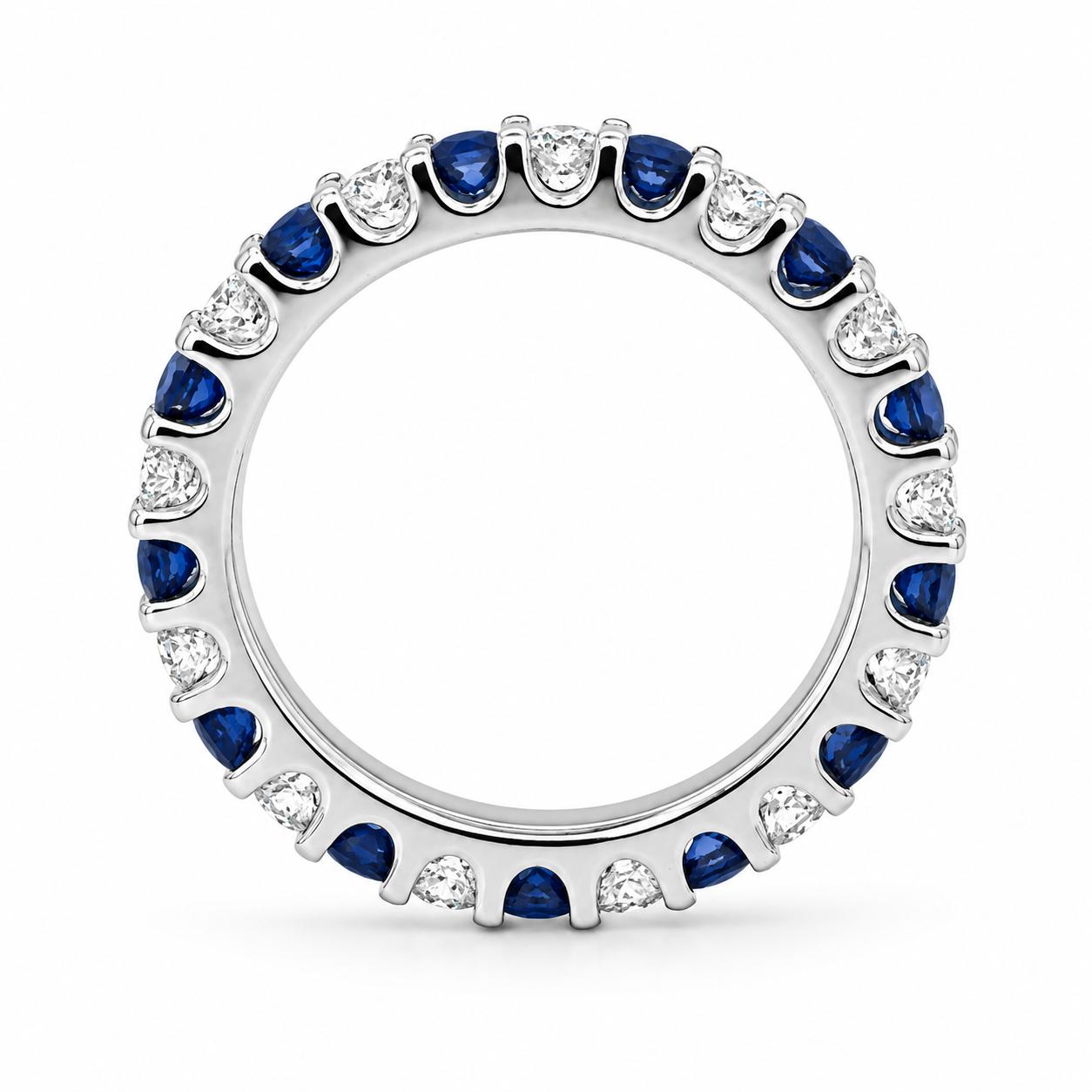 14k White Gold Ring Sapphires Eternity Band