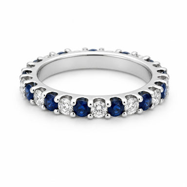 14k White Gold Ring Sapphires Eternity Band