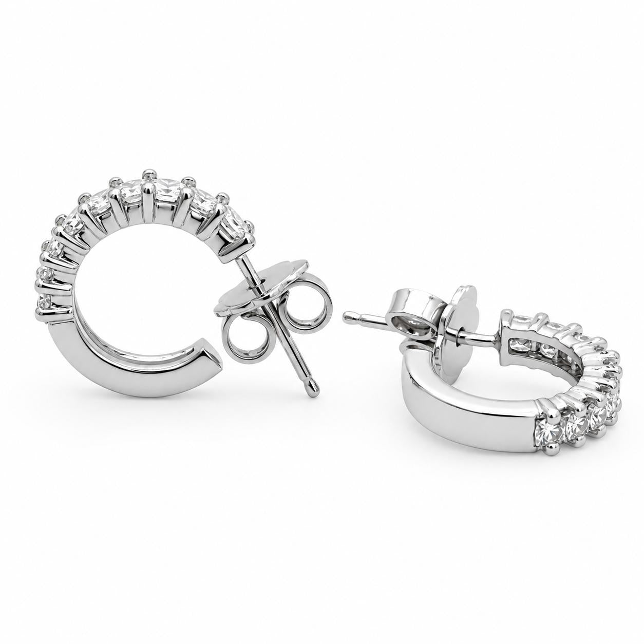 18k White Gold Hoop Earrings