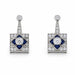 18k White Gold Diamond Sapphire Earrings