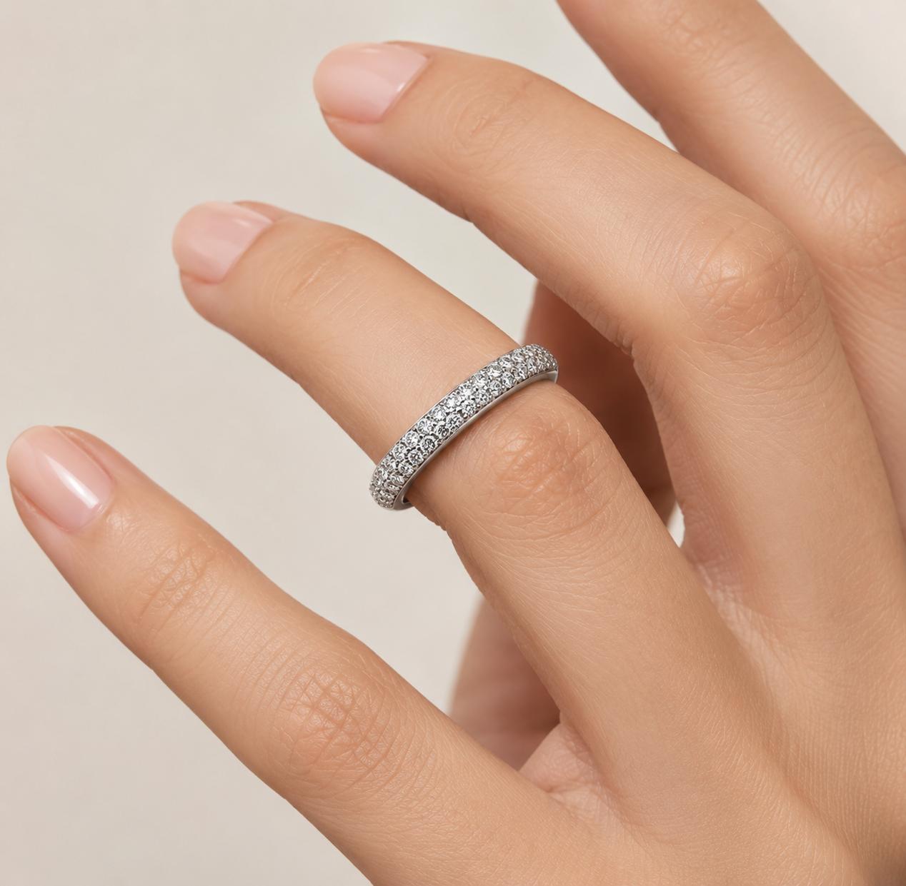 14k Pave Diamond Eternity Band