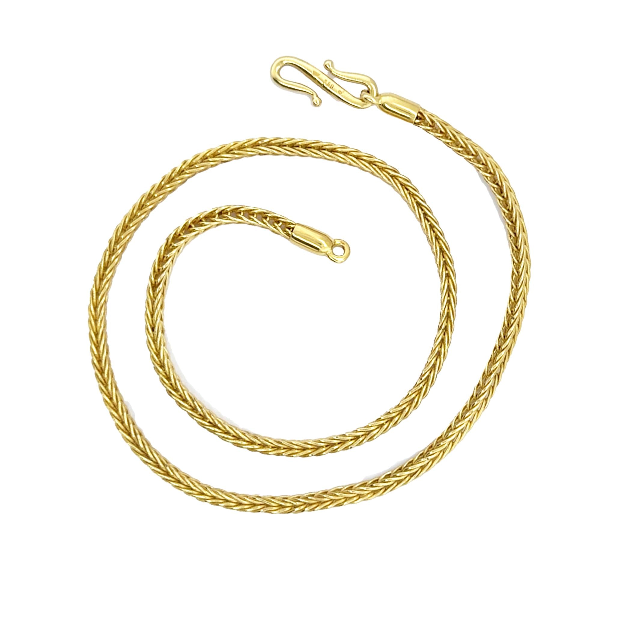 18k 3.5mm Square Franco Chain