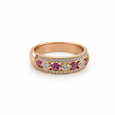 18k Rose Gold Ring with Pink Sapphires