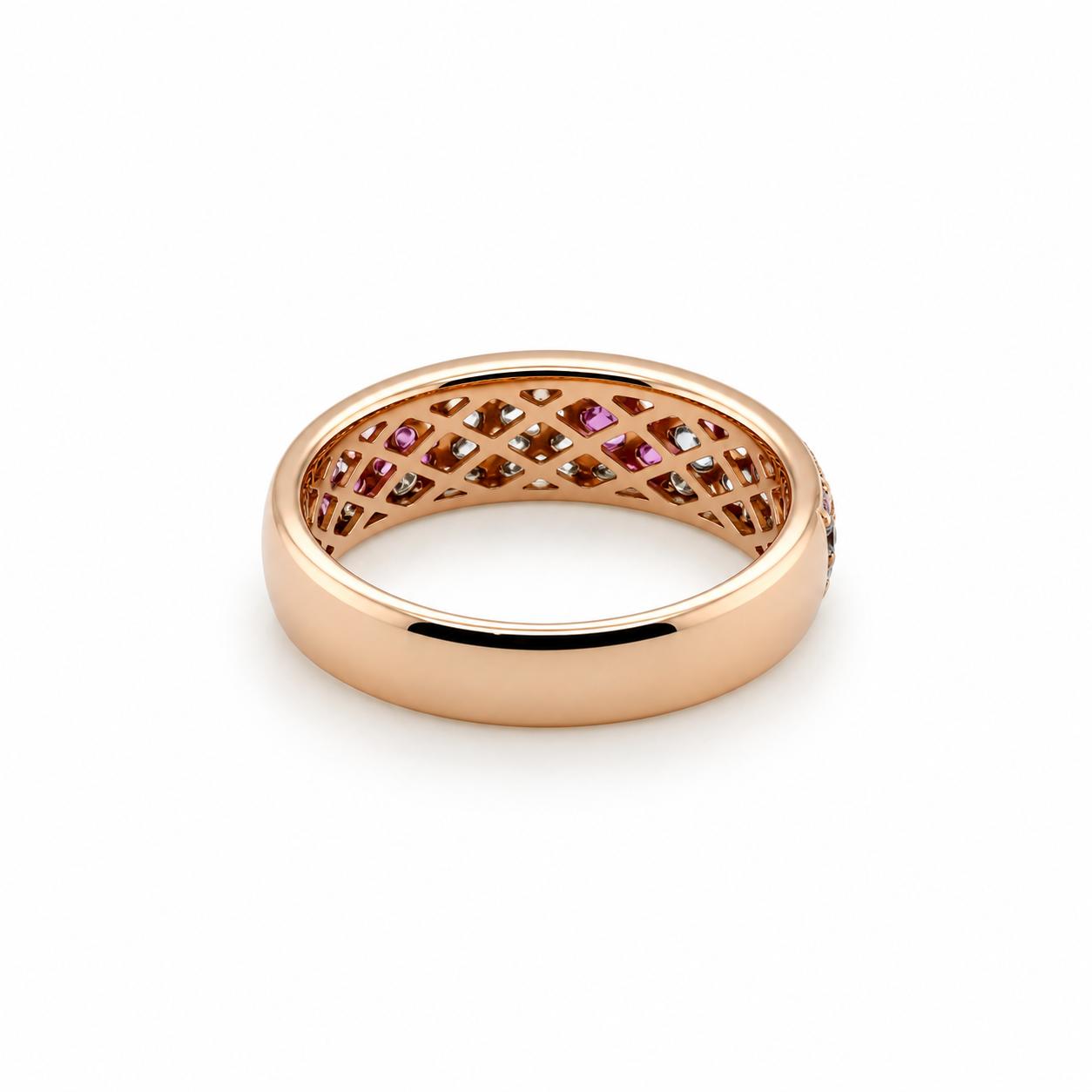 18k Rose Gold Ring with Pink Sapphires