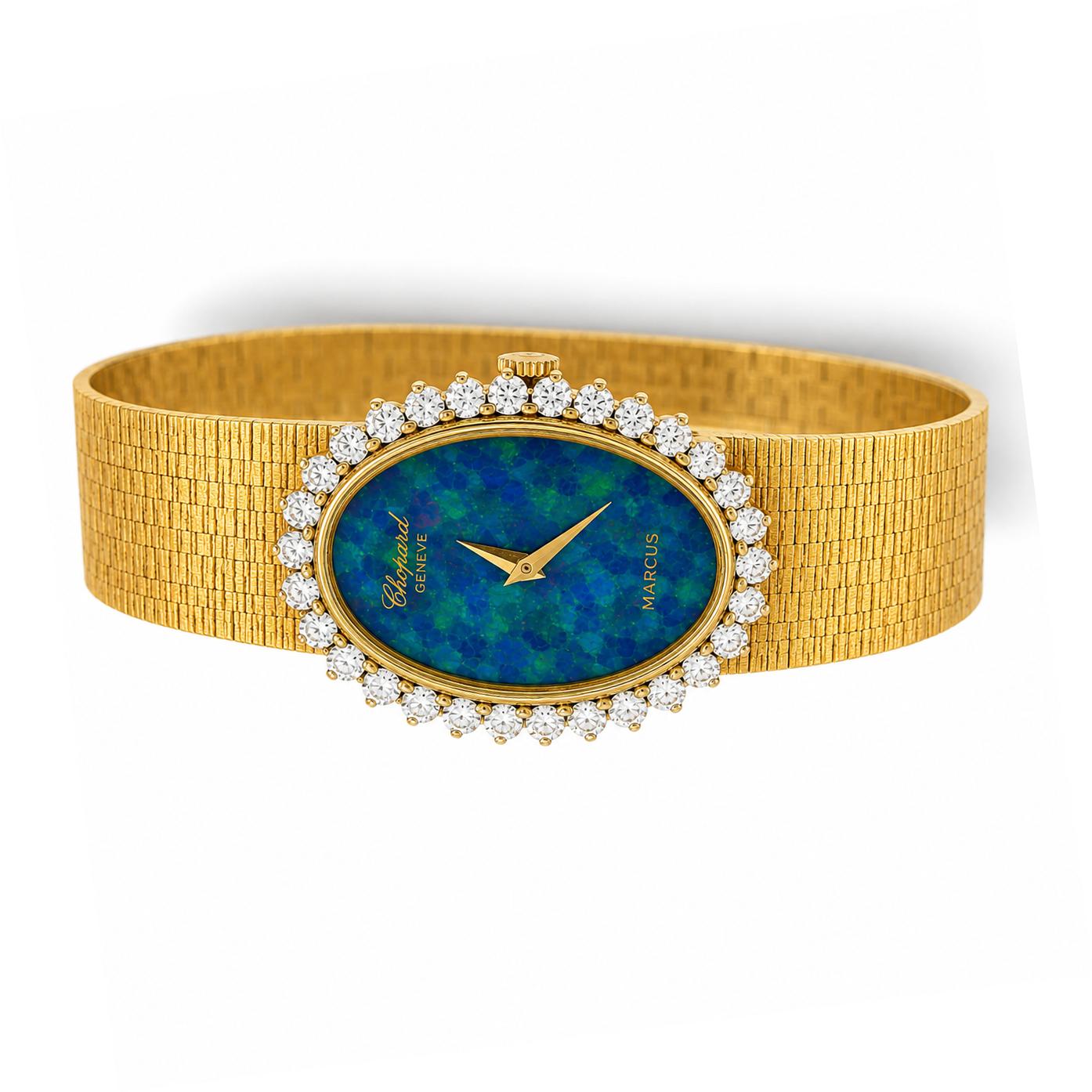 Chopard Geneva 18k Watch with Diamond Bezel and Opal Dial