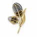 18k Sapphire & Diamond Thistle Brooch