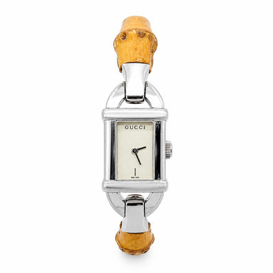 Gucci 6800L Stainless Steel Watch With Bamboo Bracelet