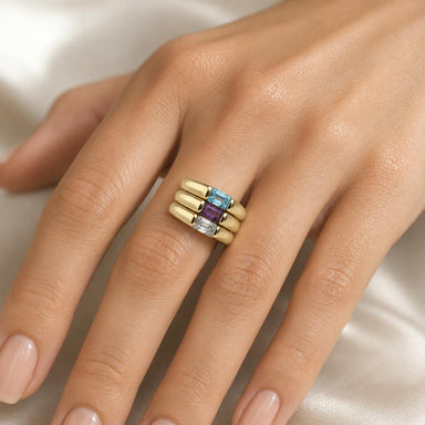 14k Yellow Gold Three Ring Set