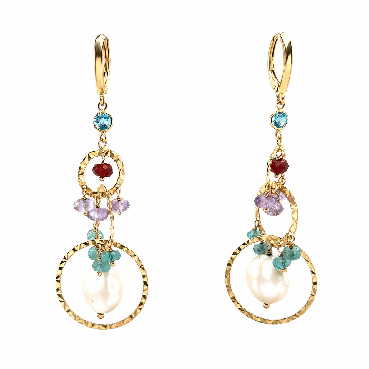 ZImmer Brothers Yellow Gold Dangle Earrings