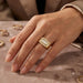 Gold Baguette & Round Diamond Ring
