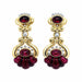 18k Yellow Gold Drop Earrings with Rhodolite Garnets and Diamonds