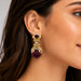 18k Yellow Gold Drop Earrings with Rhodolite Garnets and Diamonds