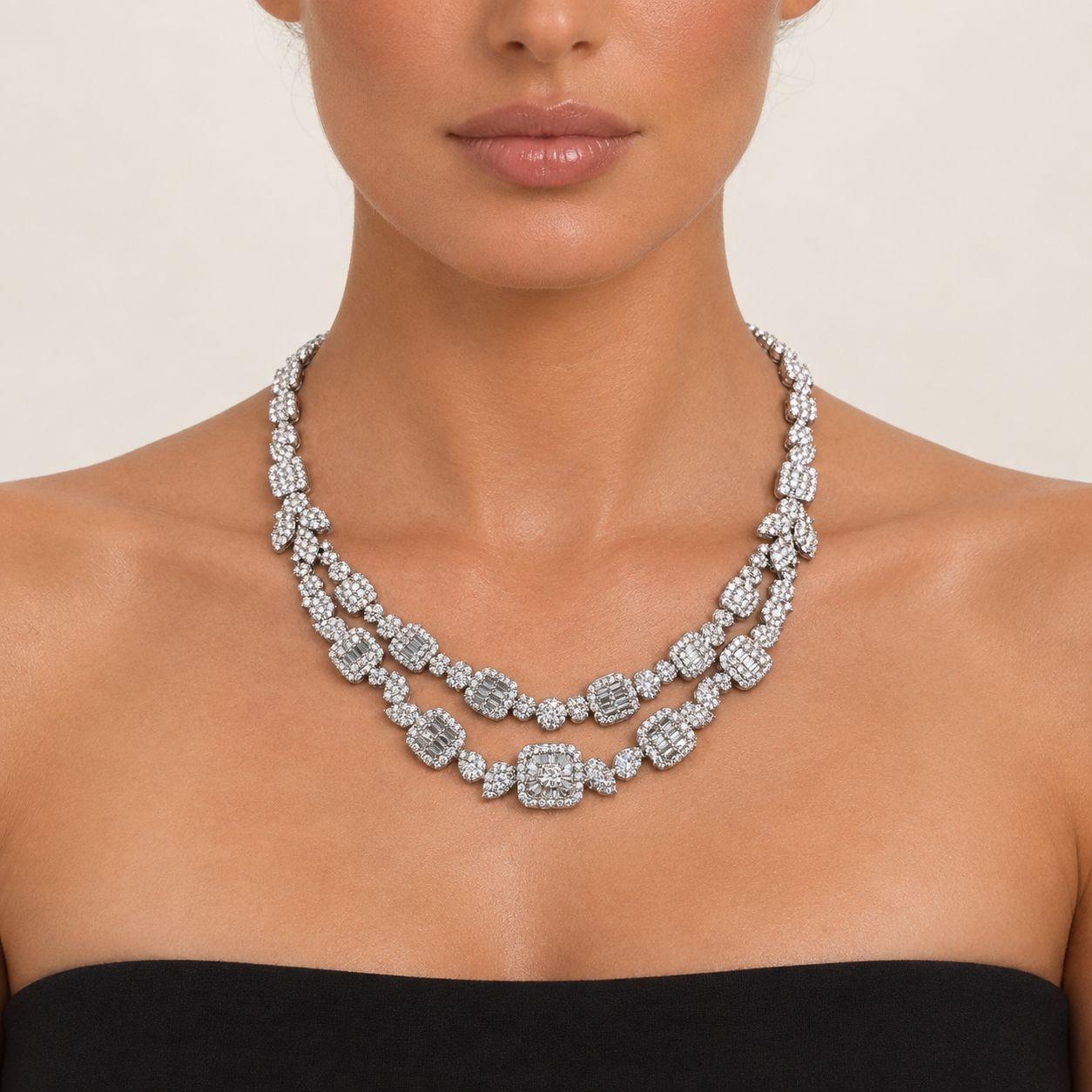 18k White Gold Diamond Necklace