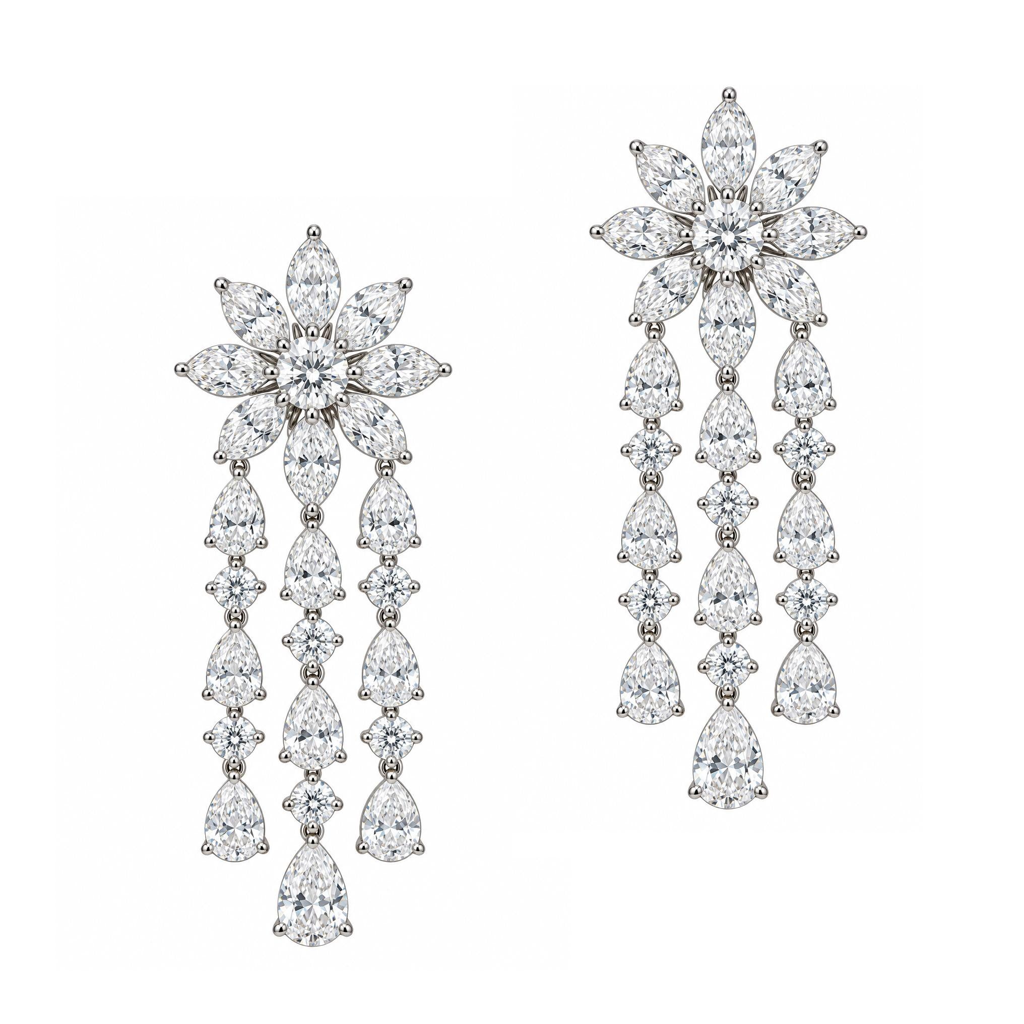 Platinum Earrings with 11.70ct Diamonds