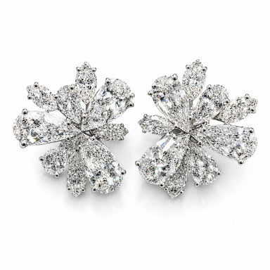 Platinum Diamond Cluster Earrings