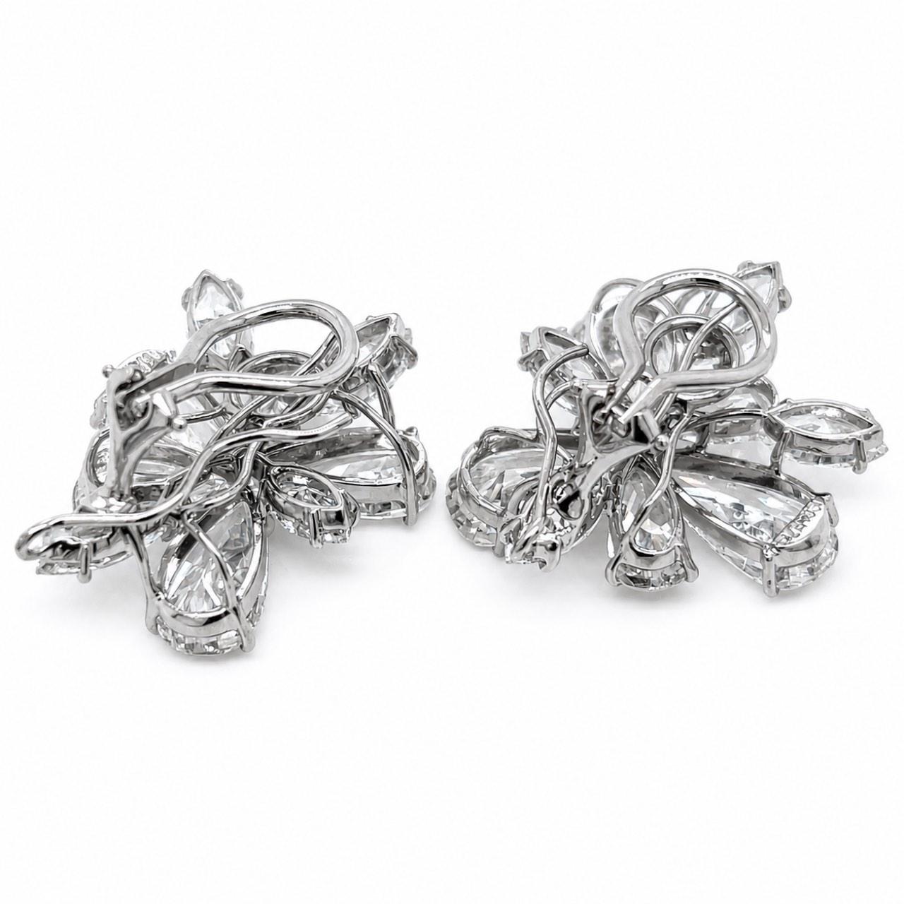 Platinum Diamond Cluster Earrings
