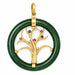 14k Yellow Gold Jade & Multicolor Gemstone Pendant