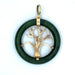 14k Yellow Gold Jade & Multicolor Gemstone Pendant