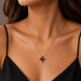 14k Gold Necklace with Marquise Ruby & Diamond Accents