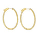 14k Yellow Gold Oval Hoop Diamond Earrings