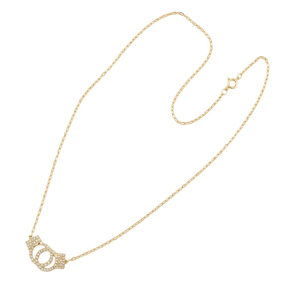 14k Yellow Gold Diamond Handcuff Necklace