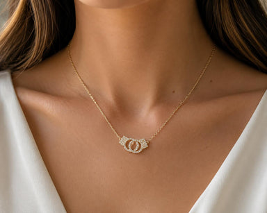 14k Yellow Gold Diamond Handcuff Necklace
